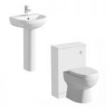 Back To Wall Toilet – White Toilet Unit – Includes Full Pedestal Basin – 550mm – Energy