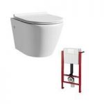 Harrison Wall Hung Toilet & Mounting Frame – Slimline Seat – White