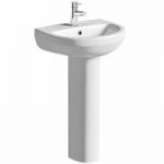 Eden Full Pedestal – Curved Round – 1 Tap Hole – 550mm – Contemporary