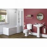 Shower Bath Suite – P Shaped Shower Bath – Right Handed – 1675mm x 850mm – Winchester