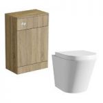 Arte Back To Wall Toilet & Slimline Unit – Oak Effect – MFC – Contemporary