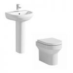 Back To Wall Toilet Suite – With Full Pedestal Basin – 500mm – Contemporary – Oakley