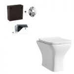Square Back To Wall Toilet – With Slimline Soft Close Seat – Concealed Cistern – Compact