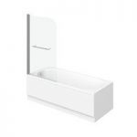Richmond Bath – Straight – Single Ended – 1600 x 700 – With 6mm Glass Screen and Rail