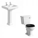 The Bath Co. Dulwich Toilet & Basin Suite – Traditional – 600mm – Black Seat