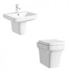 Ive Back To Wall Toilet & Basin Suite – Semi Pedestal – White – Ceramic