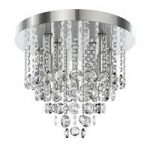 Flush Bathroom Ceiling Light – 380mm – Chrome Glass Finish – Traditional – Lenah