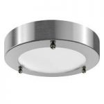 Flush Bathroom Ceiling Light – Small – Round – Brushed Steel – Contemporary – Llum
