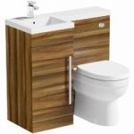 Combination Unit – Walnut – Includes Energy Back to Wall Toilet – Left Handed – Myspace