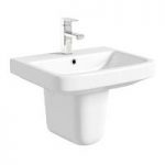 Ive Semi Pedestal Basin – 550mm – White – Square Design – Contemporary – Mode