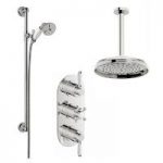 Coniston Shower Valve – With Ceiling Arm & Sliding Rail – Round – Traditional – The Bath Co