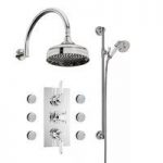 Traditional Shower Set – Triple Diverter Valve – With Body Jets & Shower Rail – The Bath Co