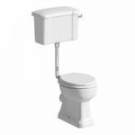 Camberley Low Level Toilet – White Soft Close Seat – Traditional – The Bath Co