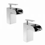Reinosa Basin and Bath Mixer Tap Pack – Waterfall – Contemporary – Chrome Finish