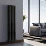 Towelrads Oxshott Black Single Panel Vertical Radiator 1800 x 375mm