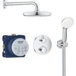 Grohe Tempesta 210 Chrome Concealed Shower Set Mixer with Dual Control & Round Wall Mounted Head and Hand Shower