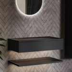 800mm Black Wall Hung Countertop Shelves – Lugo