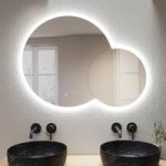 Round Backlit Heated Double Bathroom Mirror with Lights 900 x 700mm – Aquarius