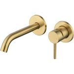 Brushed Brass Wall Mounted Basin Mixer Tap – Arissa