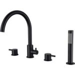 Black 4 Hole Bath Shower Mixer Tap – Arissa