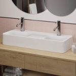 White Square Countertop Double Basin 800mm – Bowen