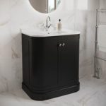 800mm Black Curved Freestanding Vanity Unit with Basin – Bowland