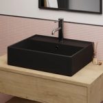 Matt Black Square Countertop Basin 497mm – Bowen