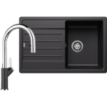 Blanco Black Legra 45S Reversible Composite Kitchen Sink & Carena Pull Out Kitchen Mixer Tap