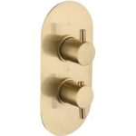 Brushed Brass 1 Outlet Concealed Thermostatic Shower Valve with Dual Control – Arissa