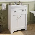 600mm White Freestanding Vanity Unit with Basin – Baxenden