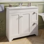 900mm White Freestanding Vanity Unit with Basin – Baxenden