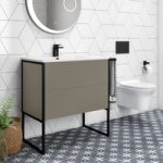 1000mm Brown Freestanding Vanity Unit with Basin – Nero