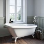 Freestanding Single Ended Roll Top Slipper Bath with White Feet 1550 x 725mm – Park Royal