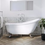 Freestanding Single Ended Roll Top Slipper Bath with Chrome Feet 1625 x 695mm – Lunar