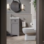 Close Coupled Toilet and Grey Vanity Unit Traditional Bathroom Suite – Baxenden