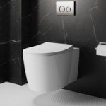 Wall Hung Toilet with Soft Close Seat Frame Cistern and Chrome Flush – Alcor