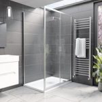 Chrome 8mm Glass Rectangular Sliding Shower Enclosure with Shower Tray 1200x900mm – Pavo