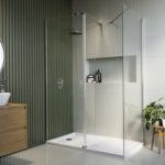 1400x900mm Frameless Walk In Shower Enclosure with 300mm Hinged Flipper Panel and Shower Tray – Corvus