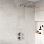 Concealed Thermostatic Mixer Shower Set with Slim Wall Mounted Shower Head With 250mm Slim Head – Flow