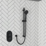 Black Single Outlet Thermostatic Mixer Shower Set with Hand Shower – Arissa