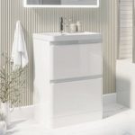 600mm White Freestanding Vanity Unit with Basin – Pendle