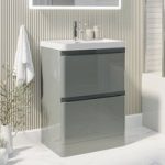 600mm Light Grey Freestanding Vanity Unit with Basin – Pendle