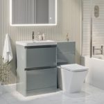 1100mm Light Grey Toilet and Sink Unit with Back to Wall Toilet – Pendle