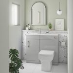 900mm Grey Cloakroom Toilet and Sink Unit with Square Toilet and Chrome Fittings – Ashford