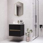 600mm Black Wall Hung Vanity Unit with Basin – Roxbi