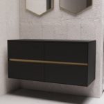 1200mm Black Wall Hung Double Countertop Vanity Unit- Roxbi