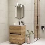 600mm Wood Effect Freestanding Vanity Unit with Basin – Roxbi