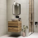 600mm Wood Effect Wall Hung Countertop Vanity Unit with Basin – Roxbi