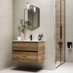 800mm Wood Effect Wall Hung Vanity Unit with Basin – Roxbi