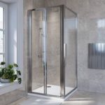 Chrome 4mm Glass Rectangular Bi-Fold Shower Enclosure 900x800mm – Lyra